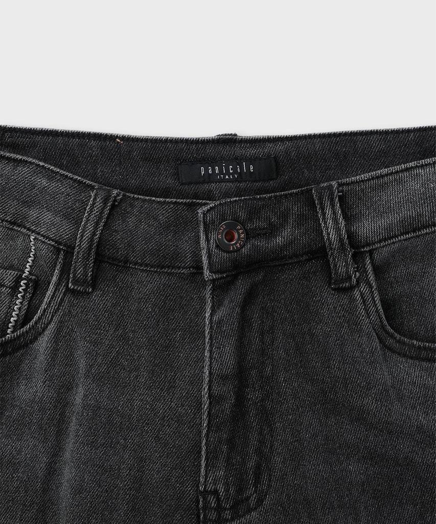 PANICALE Basic Stretch Denim Pants [Black]
