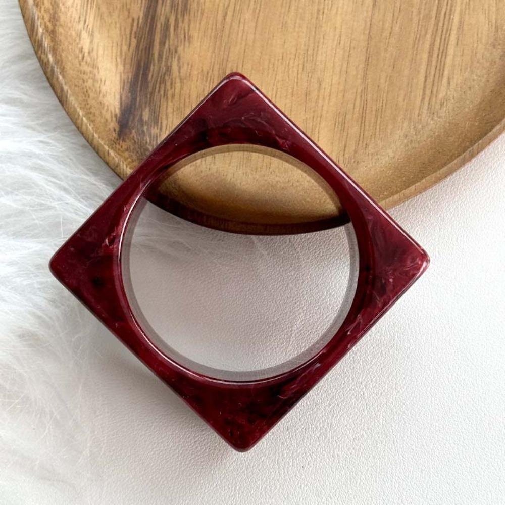 Square Triangle Chunky Bracelets Irregular Retro Hand Ring Exaggerated Resin Bangles  Girls Gift