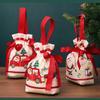 Casual Christmas Knitted Handbag Handmade Knit Multifunction Christmas Tote Bag Reusable Party Gift Bag Cartoon Candy Bag