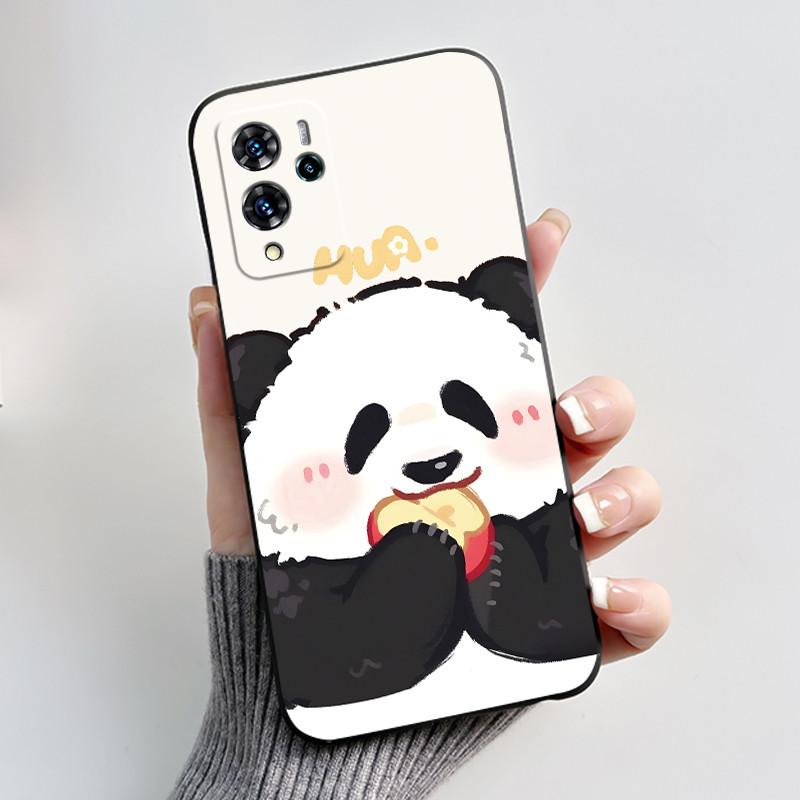 Pour ZTE Blade V40 Pro/ZTE 9046 Coque Mignon Lapin d'Amour Drôle Noir Mat Souple TPU Housse Arrière Protectrice Pour ZTE V40 Pro Coque de Téléphone
