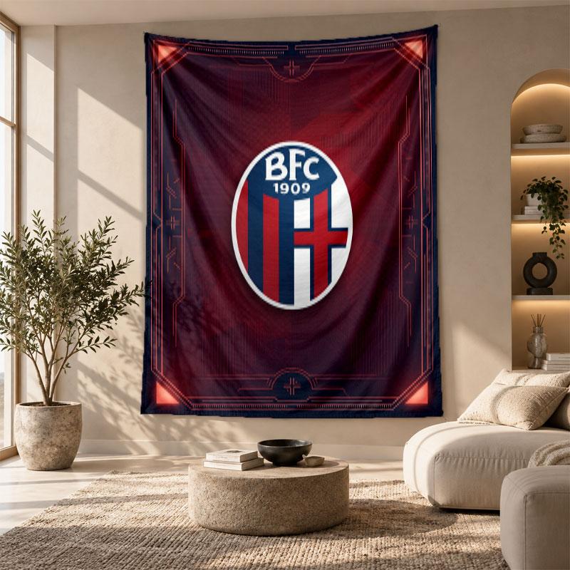 Arazzo Decorativo, Arte da Parete Stampata Bologna FC, Appeso a Parete Leggero per Sfondo Camera da Letto