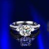Closed Mouth Fashion Women's Classic Simulation Moissanite One Carat Hearts and Arrows Diamond Ring
