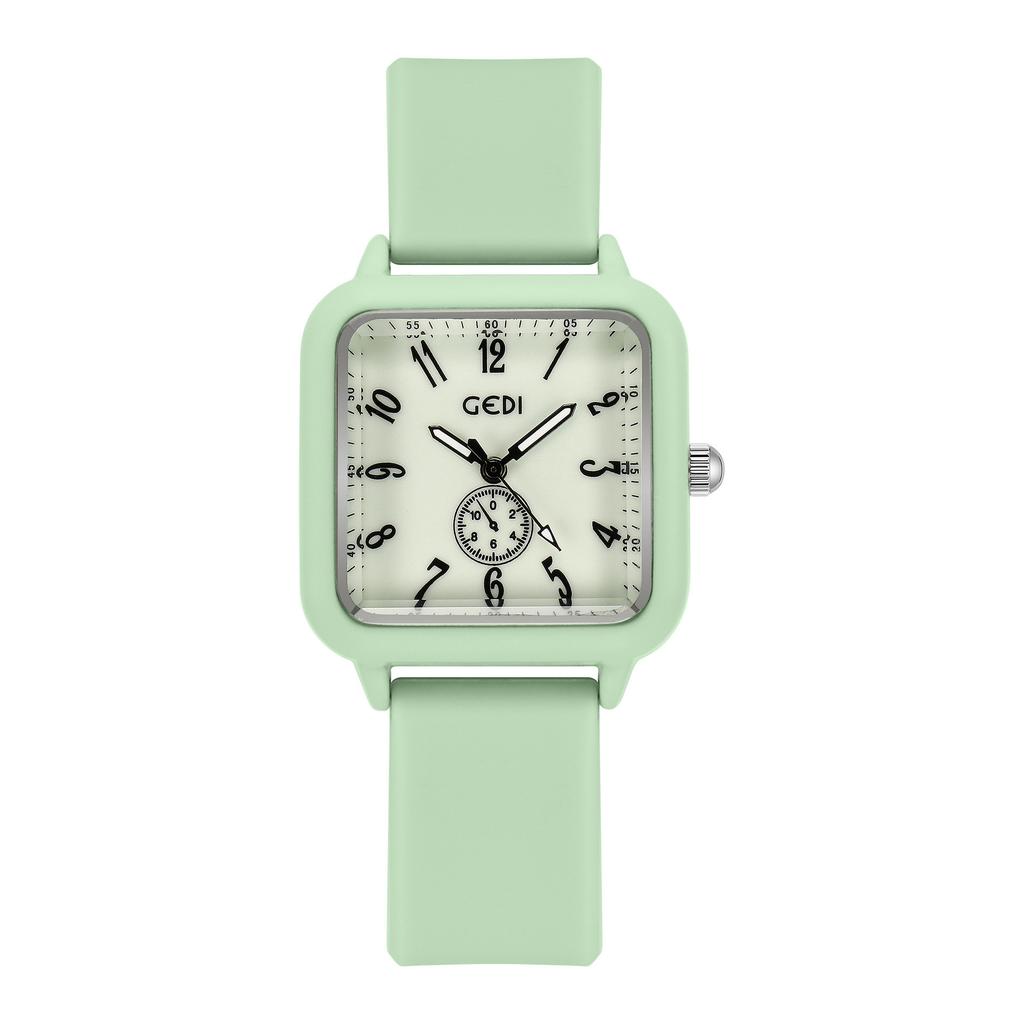 Ruban Silicone Lumineux Couleur Bonbon Étudiant Créatif Petit Sucre Cube Haute Valeur Niche Étanche Montre à Quartz