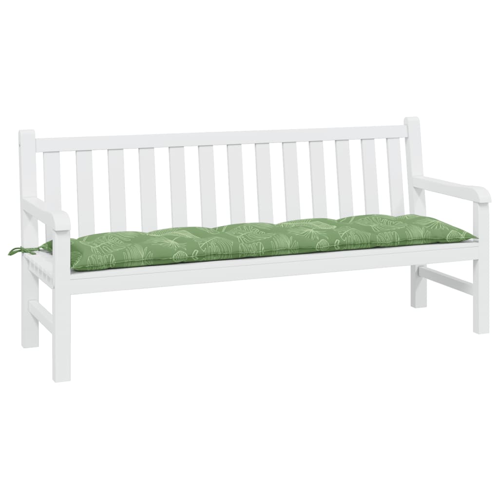 vidaXL Gartenbank-Auflage Blattmuster 180x50x7 cm Oxford-Gewebe