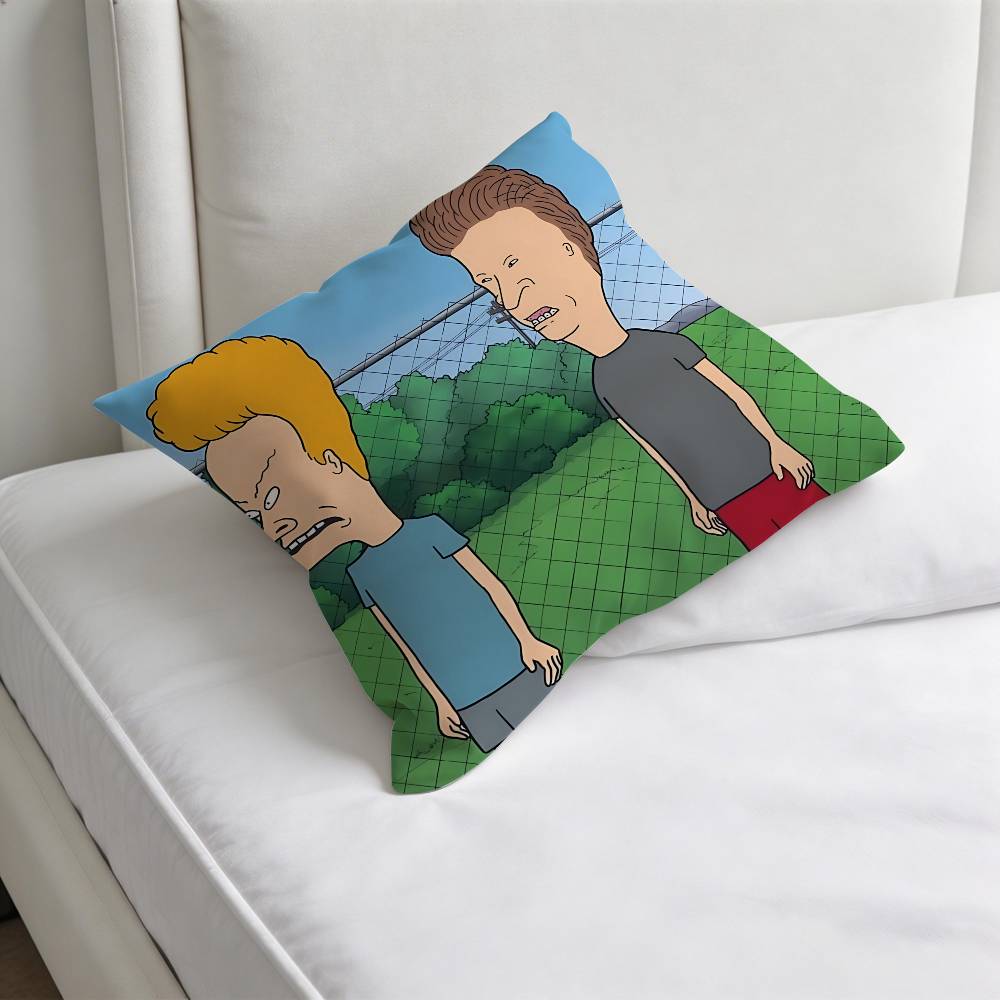 BBeavis and Butt HHead Square Pillow Cover Decorative Throw Pillow Case for Sofa Couch Bed Home Car Living Room Decoration