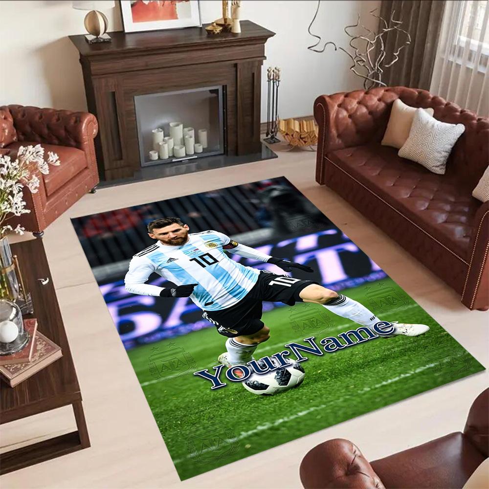 Messi 161 Customize Text Floor Mat Design for Decorate Room Kitchen Balcony Hallway Anti-slip Rug Decorate Offices Perfect Gift for Women/Men