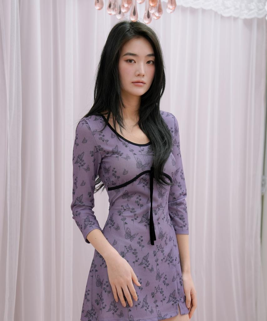 Mimi Monde Bustline Afternoon Dress (Purple)