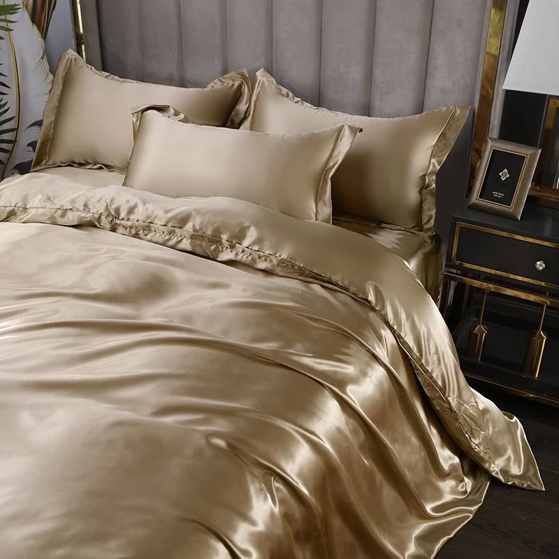 Luxe Rayon Satijn Beddengoed Set Dekbedovertrek Set Enkel Dubbel King Size Beddengoed 3-delig/4-delig Beddekbed Bedlinnen Set