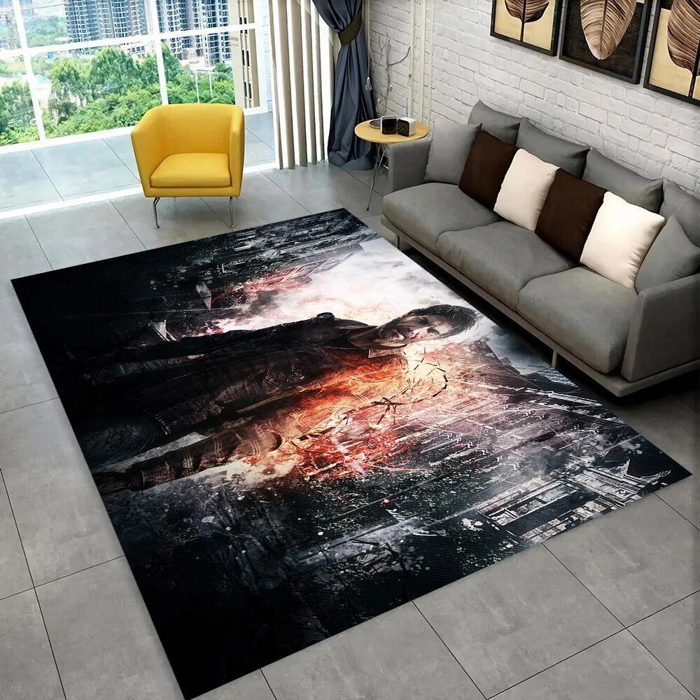 The Last of Us Horror TV Game Pedro Area Rug,Carpet for Home Living Room Bedroom Sofa Doormat Decor,kid Play Non-slip Floor Mat