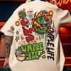 2025 Sommer neues Muster T-Shirt 100% Baumwolle locker traditionell Hip Hop lässige Herrenbekleidung atmungsaktiv mit allen Mode T-Shirt