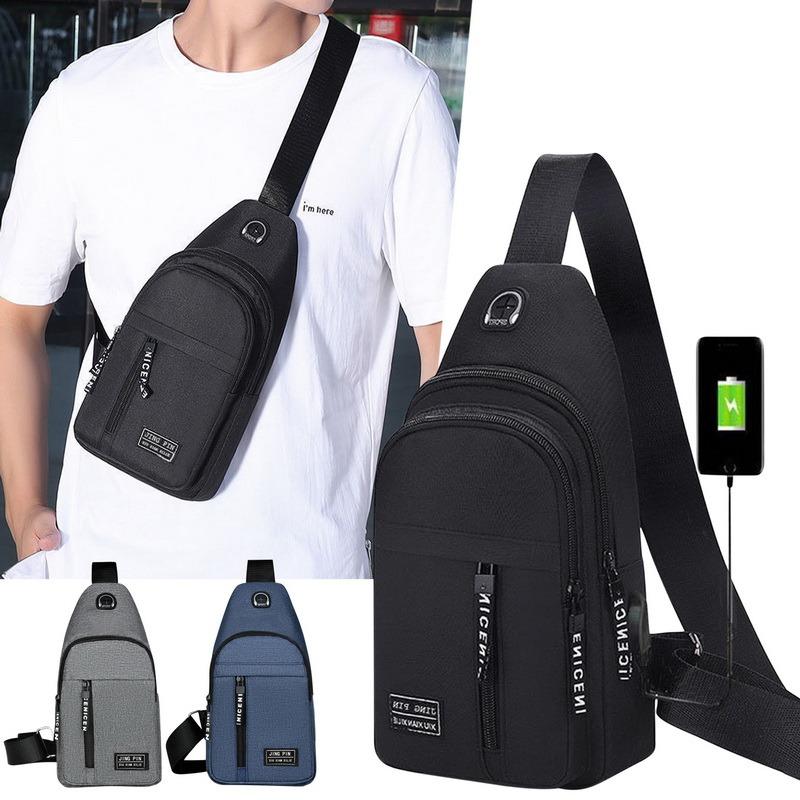 Men's Chest Bag New Fashion Korean-Style Casual Sports Water-Proof Shoulder Crossbody Bag Cross Body Chest Bag For Male