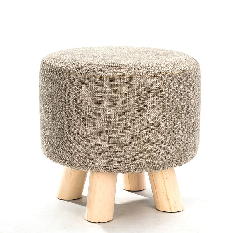 Elastic Footstool Cover Cotton Linen Stretch Sofa Protector Ottoman Slipcover Washable Ottoman Pouffe Foot Rest Stool Covers