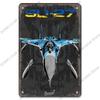 Vintage Airplane Plaques Metal Plate Top Air Force Jet Aces Fighter Retro Metal Tin Signs Club Man Cave Home Wall Decor