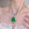 Inlaid High Ice White Chalcedony Buddha Male Pendant Necklace Slightly Inlaid With Diamonds Luxury Ice Jade Buddha Pendant Women'S Jewelry