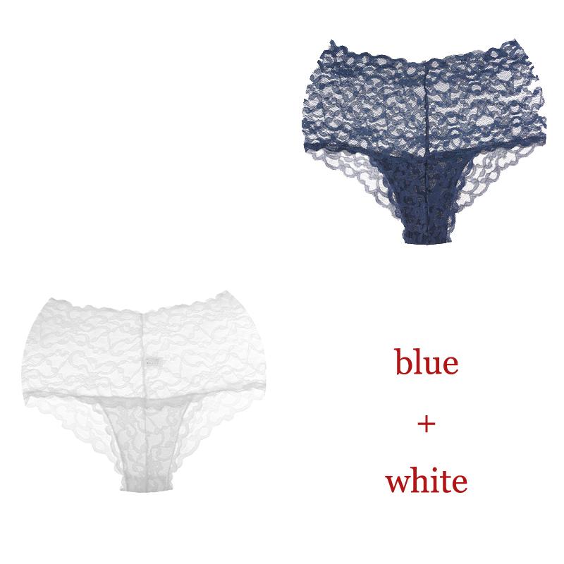 CINOON 2Pcs/lot New Panties Women Lace Underwear Sexy High Waist Briefs Embroidery G String Underpant Solid Transparent Female Lingerie