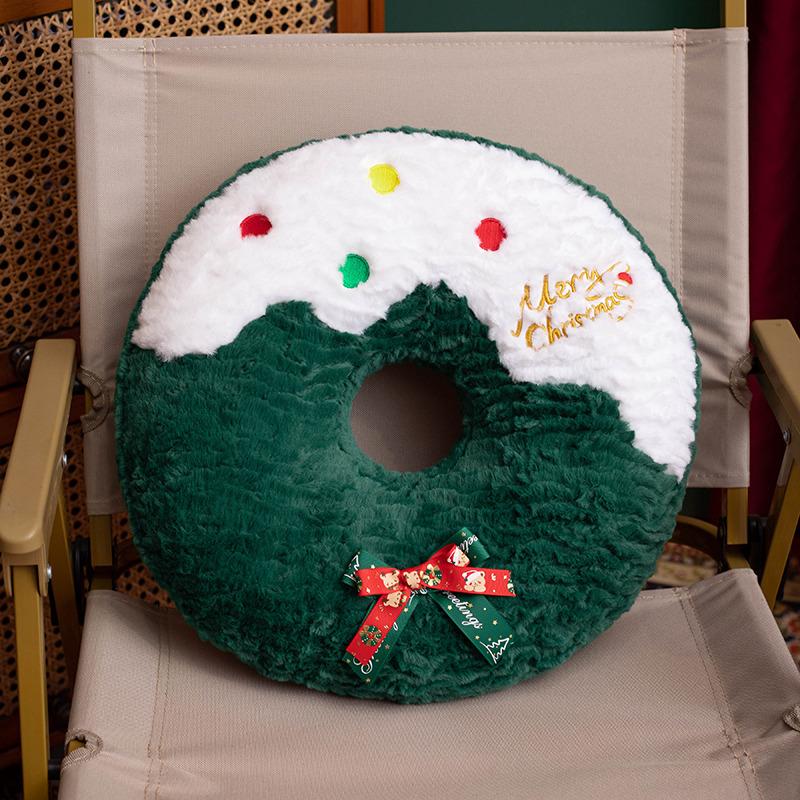 Christmas Gift Tree Gingerbread Man Flower Ring Pillow Super Soft Cartoon Dolls Baby Comfort Xmas Birthday Gift Party Decor