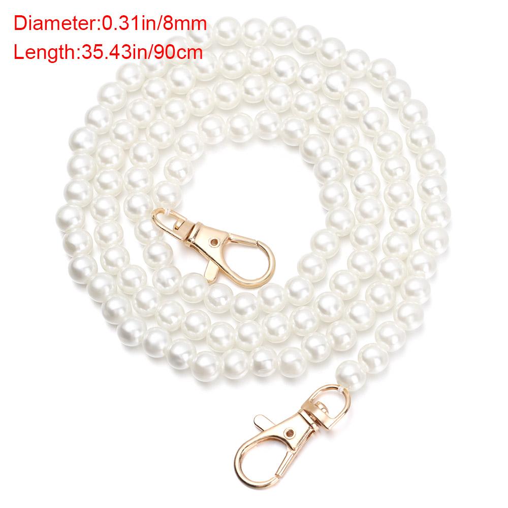 Pearl Belt Accessories Bags Handbag Handles Long Beaded Chain Pearl Strap DIY Purse Replacement