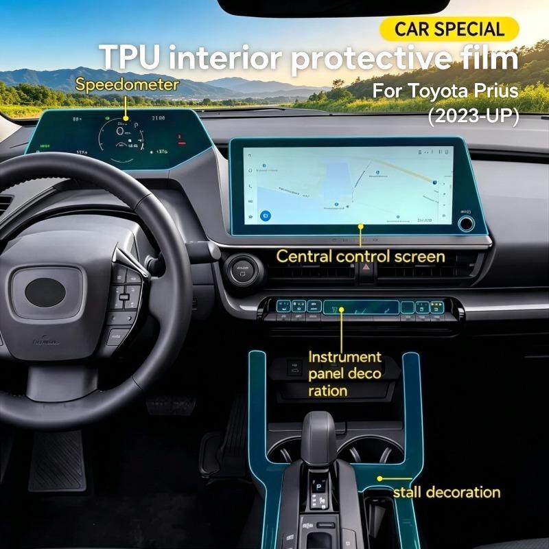 TPU Transparent Protective Film For Toyota Prius -2024 Car Dashboard Navigation Screen Protection Film Anti-Scratch Sticker