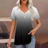 Women's Short-sleeved Shirts Tops Elegant Casual Shirts Pleated V-neck Waist Tops