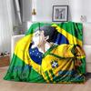 1pc Brazilian Soccer Hero Flannel Blanket Soft Warm Throw Blanket for Bedroom Living Room Bed Travel Camping Picnic Gift. MT71601186