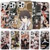 Bungo Stray Dogs Poster Anime Cover Phone Case For iPhone 16 17 Air 15 14 Pro Max 16E Phone Case 13 Mini 12 11 7 SE 8 Print Patt