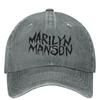 Marilyn Manson Black Metal Music Unisex Style Baseball Caps Distressed Cotton Caps Hat Classic Outdoor Workouts Headwear