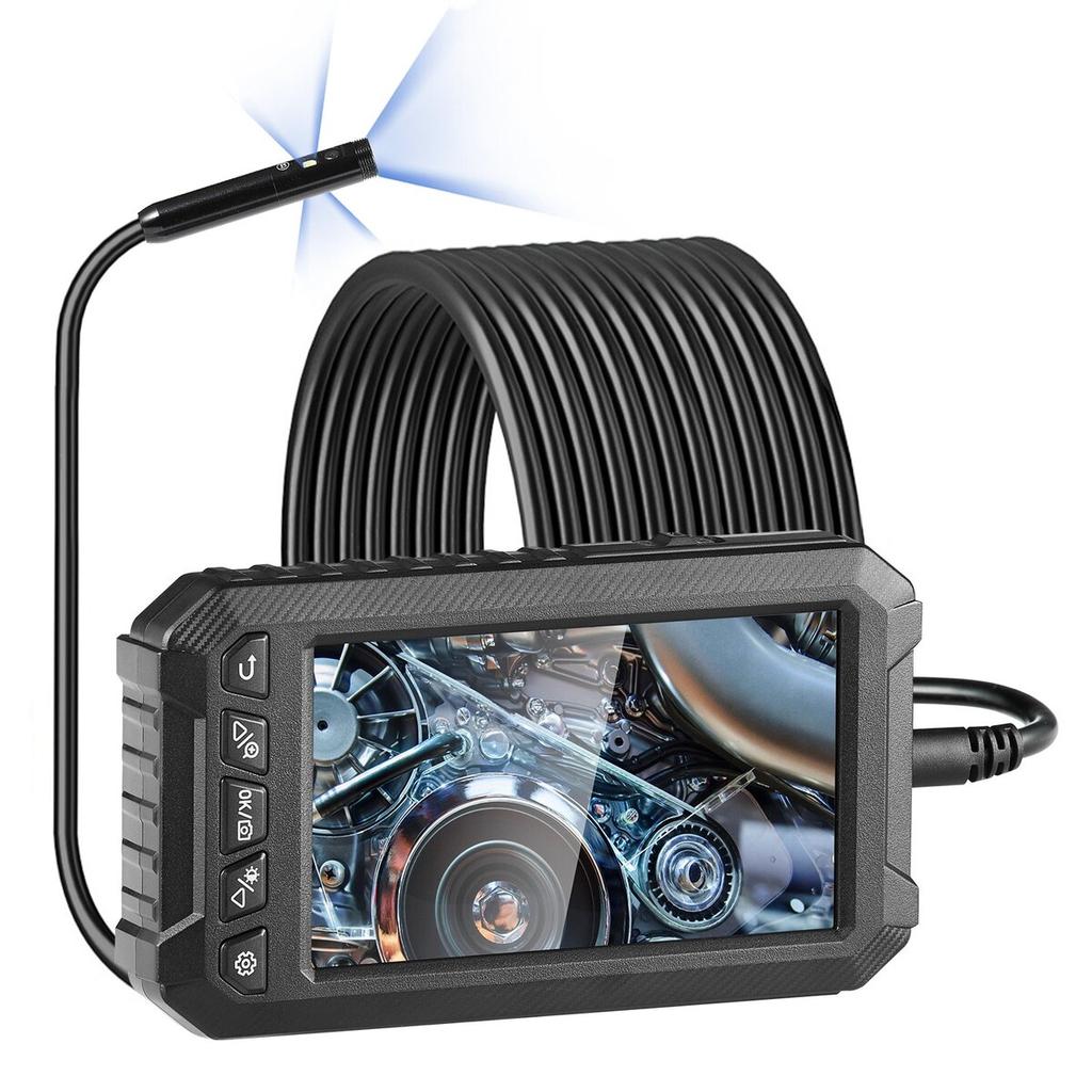 Endoscope Camera with Lights Triple Lens Borescope 16.4FT Cable 5" Screen