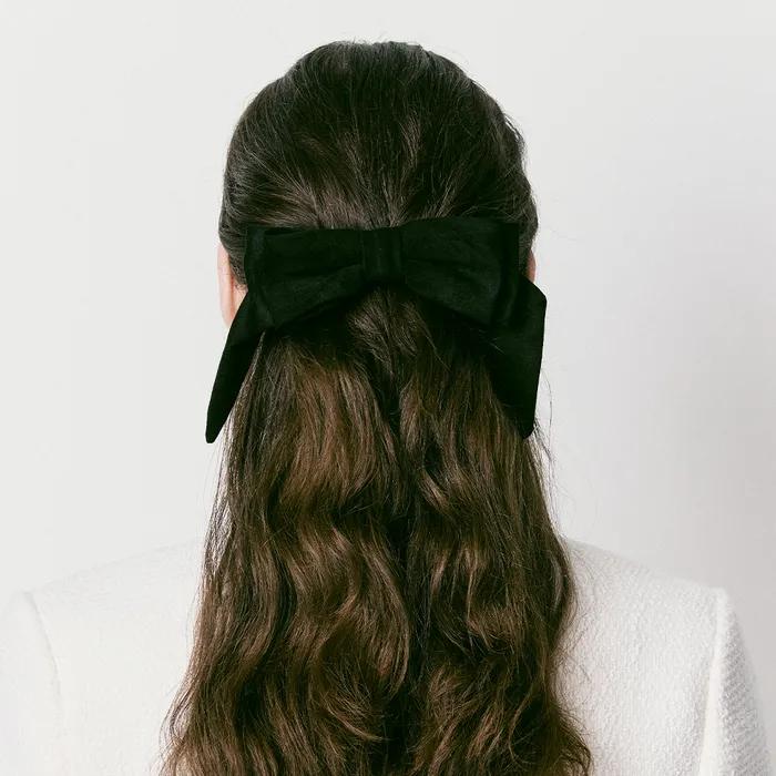 Suede Double Ribbon Hairpin_VH249OHB008M