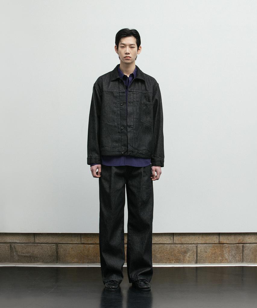Blankroom Trucker Jacket_Clean Black