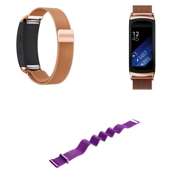 Gear Fit2 Sm R360 Magnetic Clasp Stainless Steel Mesh Band For Workout And Daily Wear