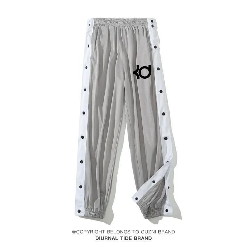 Owen's Same Style Button-Up Pants for Training, Basketball Pants with Full Button Closure, Breathable, Quick-Dry, Mid-Waist Drawstring Sports Long