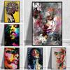 Graffiti Art Abstraktné Dievča Maľba na plátno Moderné Pop Artové Plagáty a Tlače Cuadros Nástenné Umenie Obraz do Obývacej Izby Domáca Dekorácia