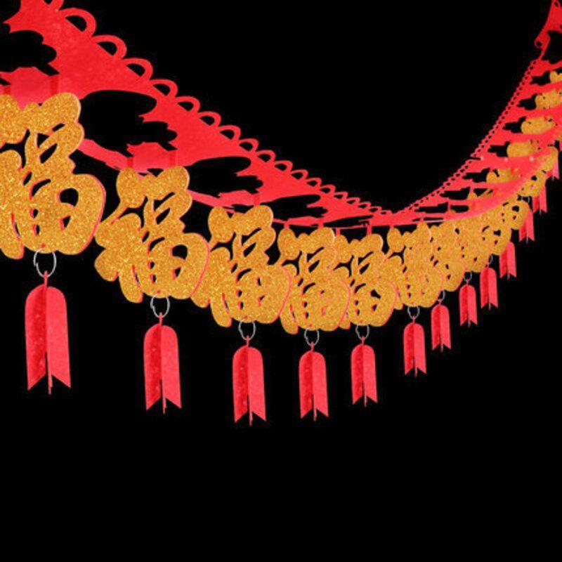 2022 Chinees Nieuwjaar Banner Vlag Slinger Kleurrijk Lente Festival Hangende Decoratie