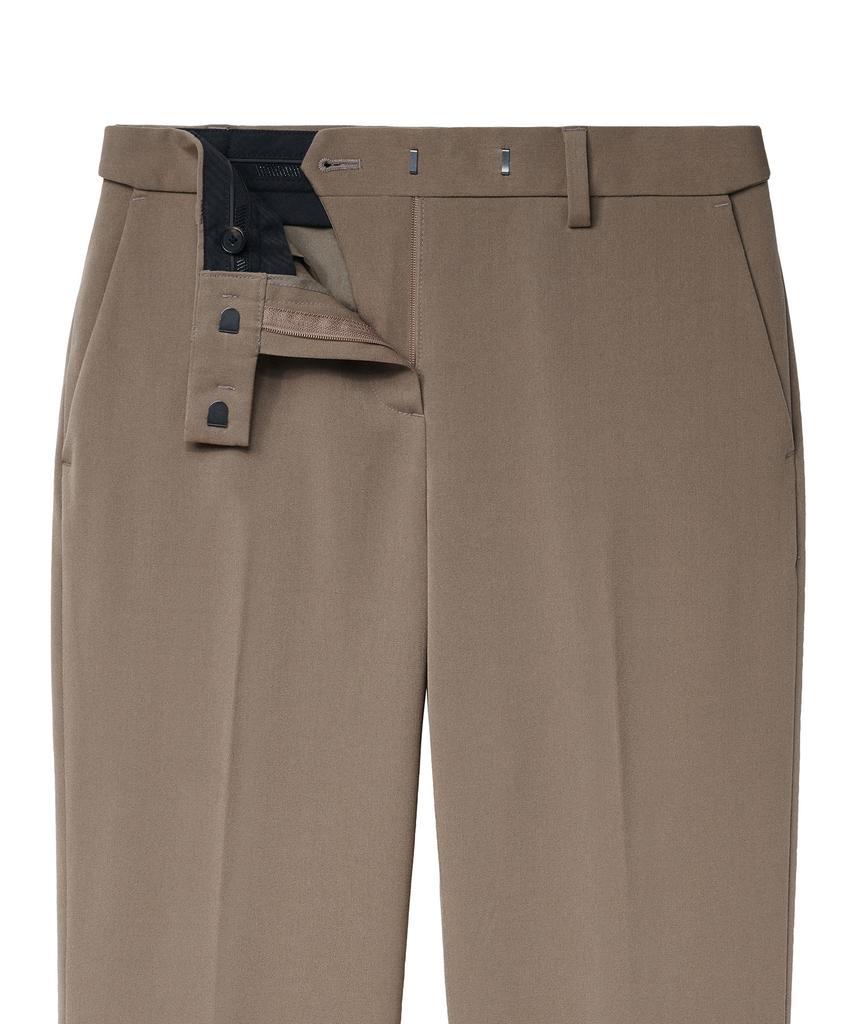 MUSINSA STANDARD WOMAN Women'S Slim Straight Hidden Elastic Waist Slacks [Dusty Beige]
