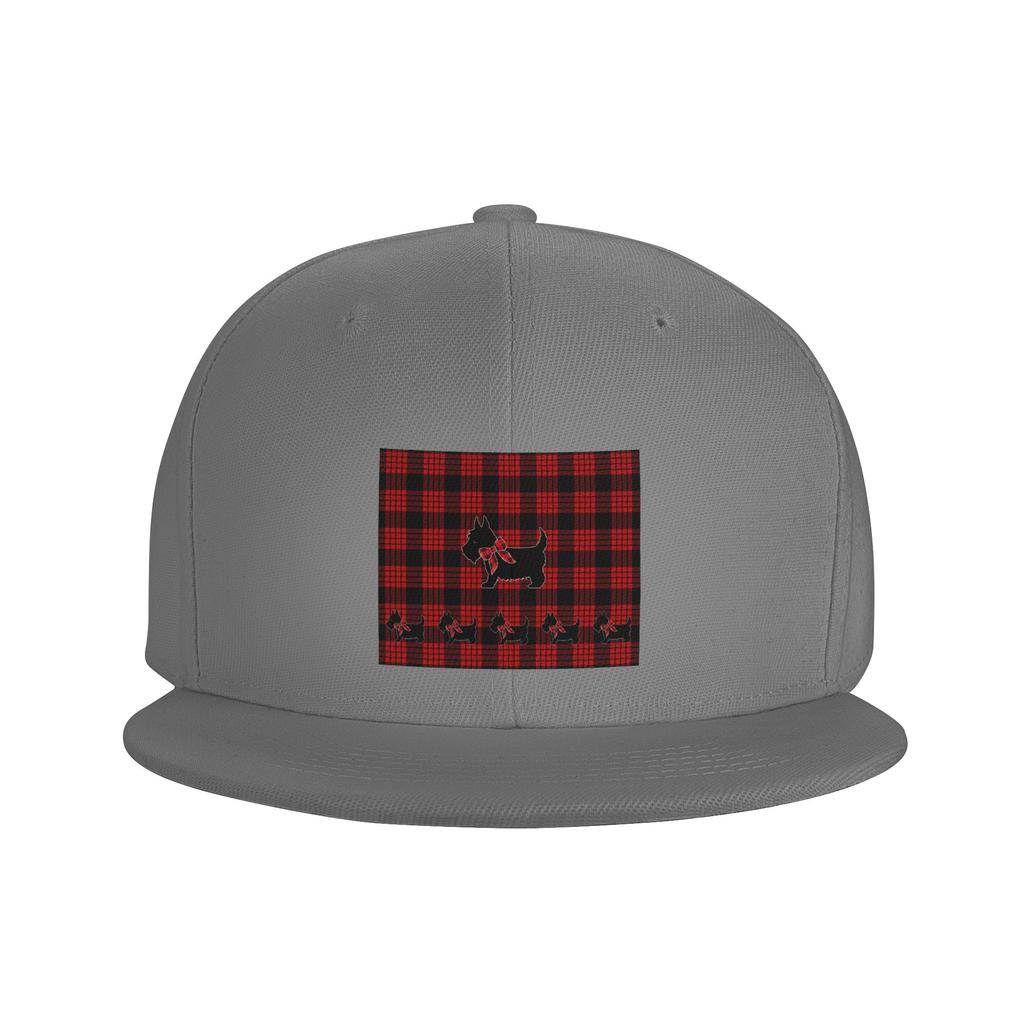 Schwarzer Scottie Hund Karomuster Tartan Schottischer Terrier Liebhaber Baseballkappen Snapback Baseballmützen Lässig Kappe Outdoor Unisex
