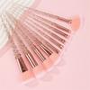 10 Threaded Makeup Brush Set Crystal Transparent Spiral Handle Loose Powder Blush Brush Beauty Tool