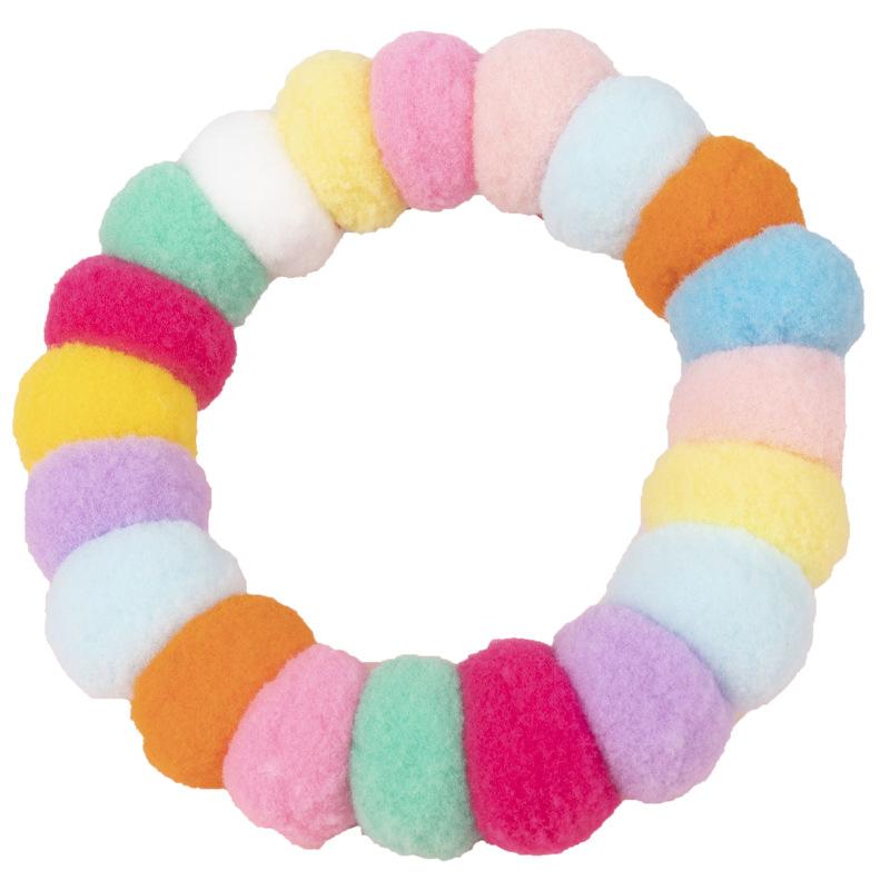 Pet collar with colorful pom-poms, handmade woven Christmas cat collar, Corgi neck collar accessories