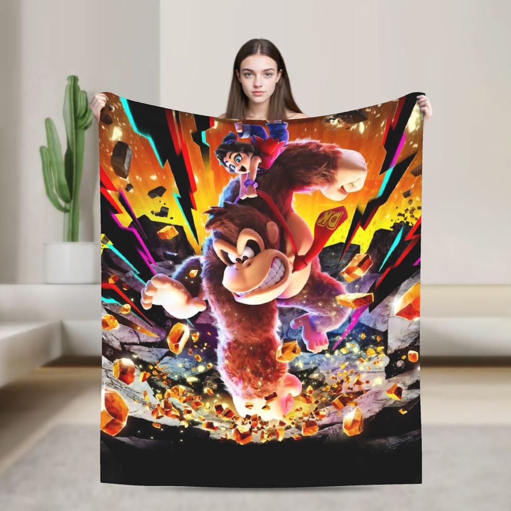 Donkey Kong Game Blankets Flannel Awesome Warm Throw Blanket for Bedspread Summer