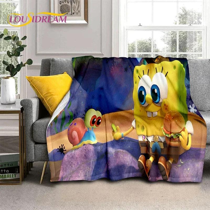 Grappige S-SpongeBob Patrick Ster Cartoon Zachte Flanellen Deken voor Bedden Slaapkamer Bank Picknick, Plaid voor Buiten Recreatie Cadeau