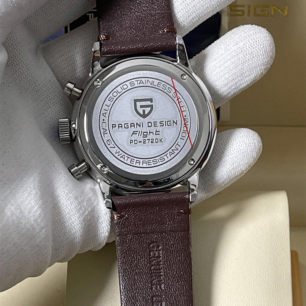 PAGANI DESIGN New Men Watches Multi time zone Quartz Business watch Auto Date Men Watches Japan Movt Watch Men Chronograph Gift