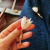 Elegant Tulip and Magnolia Brooch for Coats and Shawls