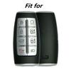 Black Leather 8 Buttons Key Chain Cover Case For   Hyundai Genesis G80