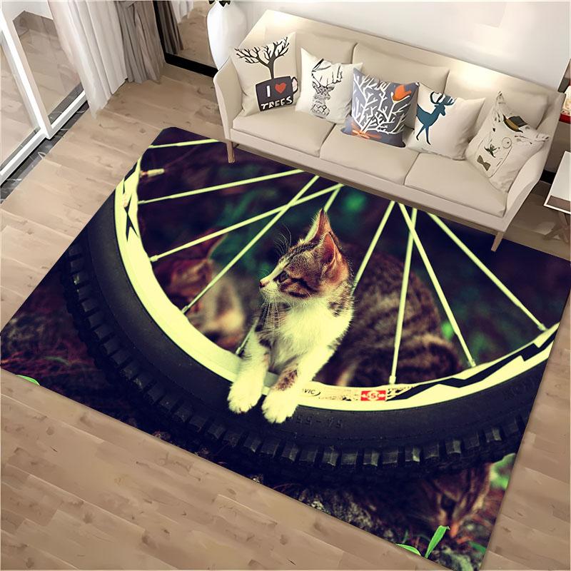 3D-Druck Katze Große Teppiche für Zuhause Wohnzimmer Kinderzimmer Sofa Fußmatte Küchenboden Teppiche Rutschfest Dekor Geschenk