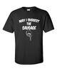 May I Suggest The Sausage Arrow Pointing Down Funny Drinking Men's T-Shirt 212