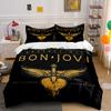 """Bon Jovi Gultasveļas Komplekts Melns""" Gultasveļas Sega Pārvalka Komplekts Sega Pārvalks Spilvendrānas"""  (1 * Segas pārvalks 2 * Spilvendrānas, bez segas pildījuma)