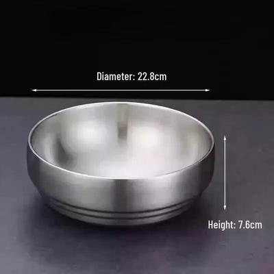 ZISIZ Double-Layer Stainless Steel Cold Noodle Bowl Set