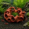 Aquarium Fish Shelter 3D Printed Hideout Cave, Wavy Hollow Ring Shrimp Shelter, Landscape Accessories Breeding Hiding Hole Decor, Tank Ornament