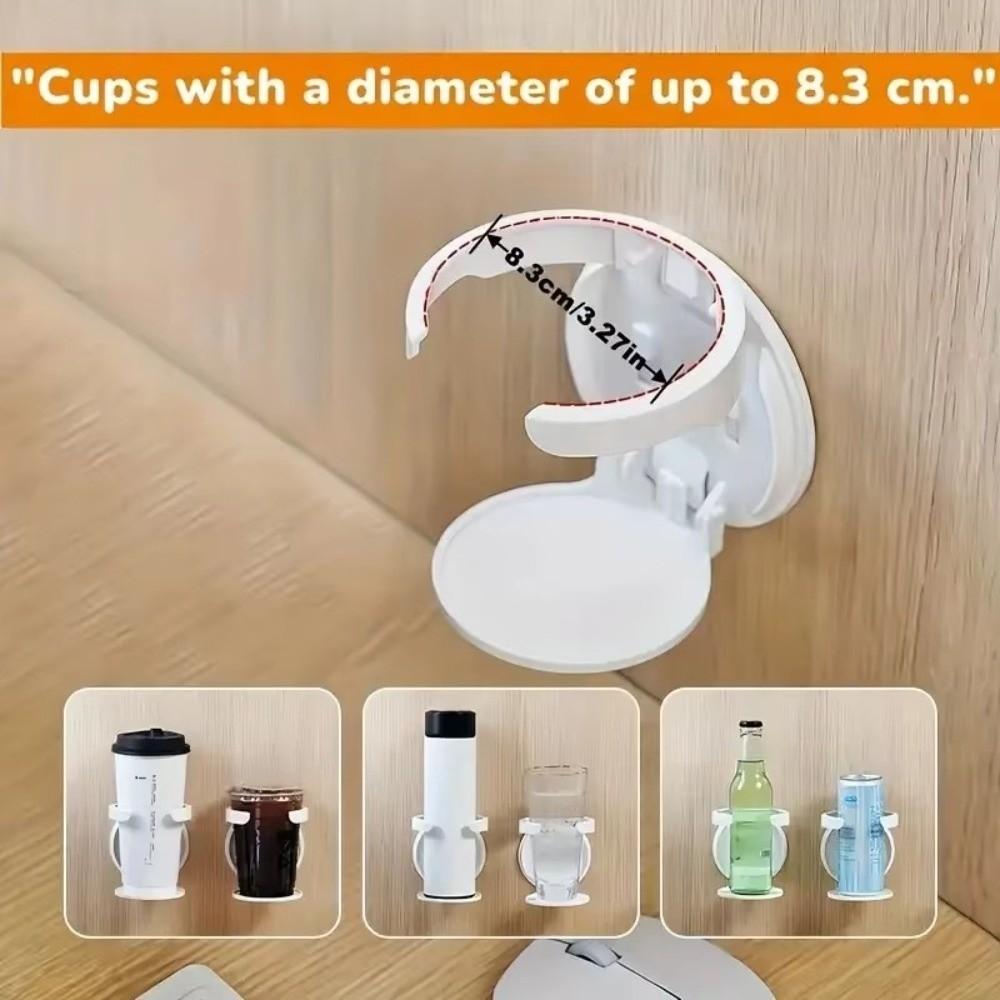 Space-Saving Foldable Mug Holder Waterproof Self-Adhesive Drink Holder Wall Mount Cup Holder  Table