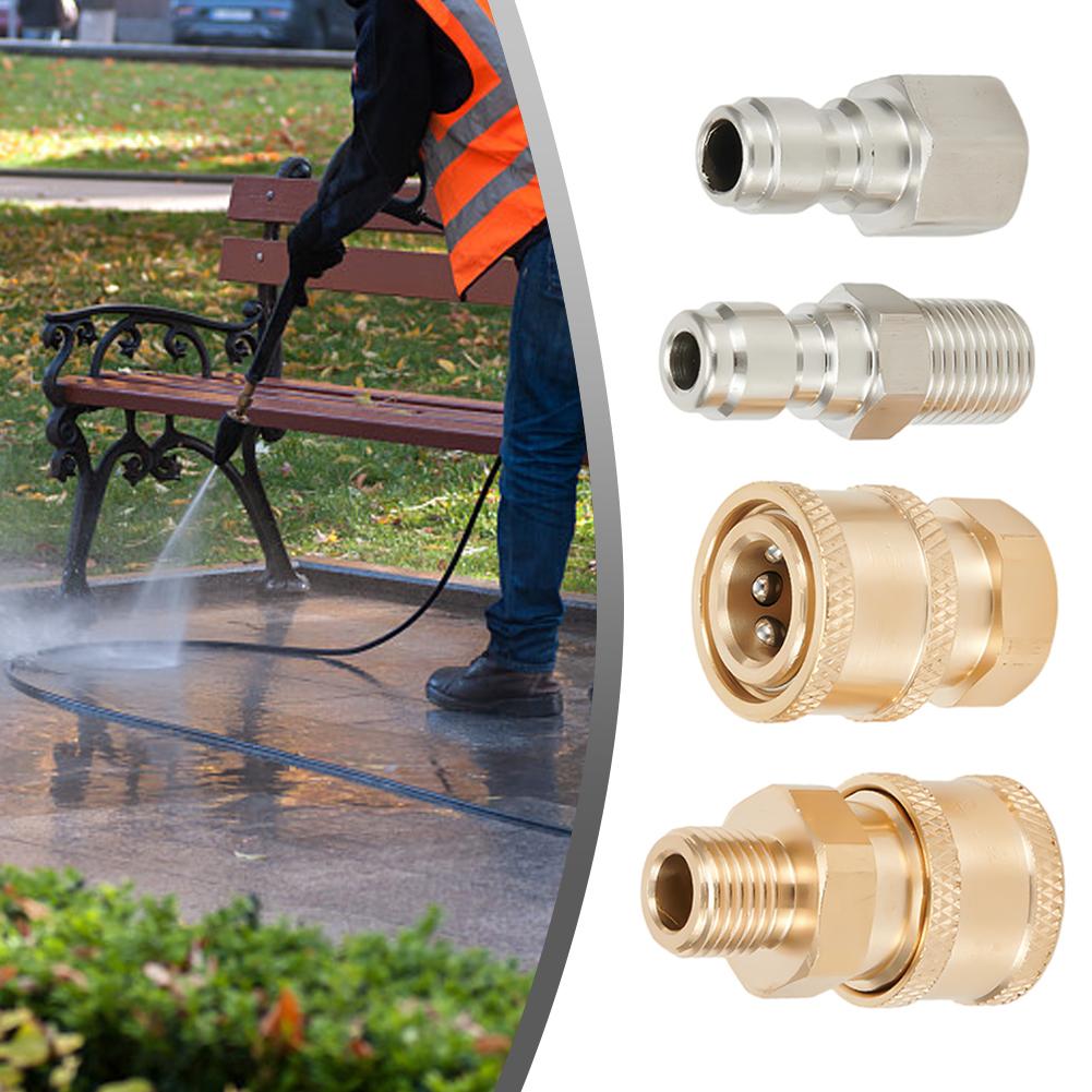 1Pcs Pressure Washer Connectors 1/4inch Male Fitting Connector Pressure Washer Coupling Quick Release Adapter Garden Water Kit