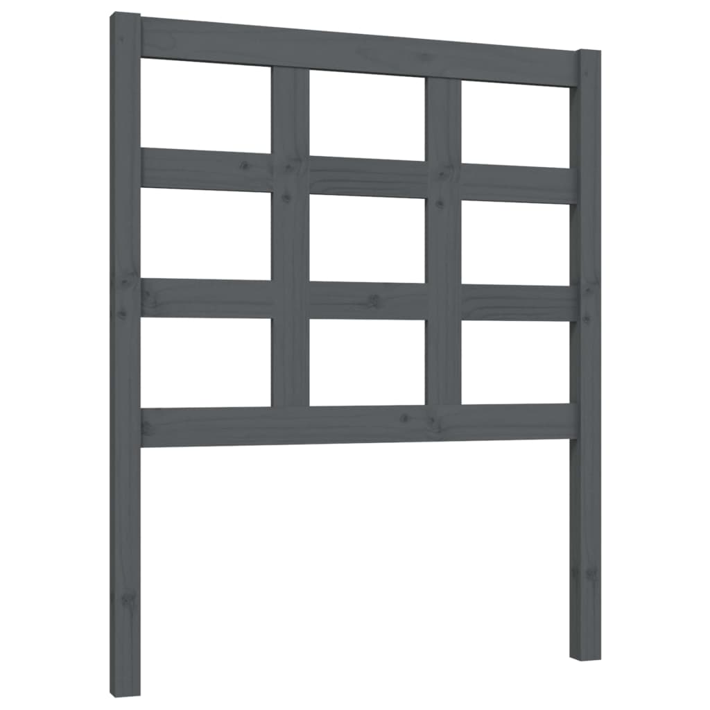 Headboard Gray 80.5 X 4 X 100 Cm Solid Pine Wood